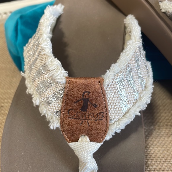 🎉❤️NEW SALE!! Corkys Silver Zebra Fringe Sandals Flip Flops - Picture 2 of 6